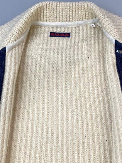 【中古品】【メンズ】 BLUE BLUE ブルーブルー COWCHIN KNIT カウチンニットメンズ 長袖 セーター 145-260711-hu-38-min サイズ：2 カラー：クリーム 万代Net店