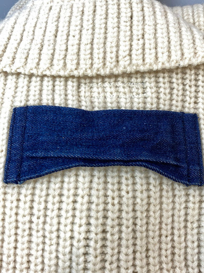 【中古品】【メンズ】 BLUE BLUE ブルーブルー COWCHIN KNIT カウチンニットメンズ 長袖 セーター 145-260711-hu-38-min サイズ：2 カラー：クリーム 万代Net店