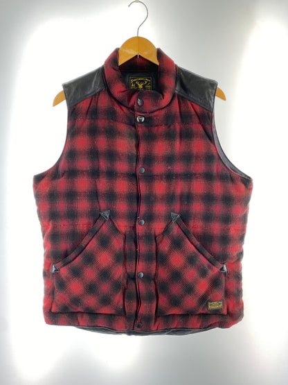 【中古品】【メンズ】 NEIGHBORHOOD ネイバーフッド 132TSMVN-JKM01 OMBRE CHECK DOWN VEST チェックダウンベスト アウター 142-260711-AS-30-min サイズ：L カラー：レッド/ブラック 万代Net店