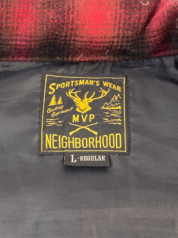 【中古品】【メンズ】 NEIGHBORHOOD ネイバーフッド 132TSMVN-JKM01 OMBRE CHECK DOWN VEST チェックダウンベスト アウター 142-260711-AS-30-min サイズ：L カラー：レッド/ブラック 万代Net店