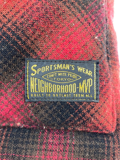 【中古品】【メンズ】 NEIGHBORHOOD ネイバーフッド 132TSMVN-JKM01 OMBRE CHECK DOWN VEST チェックダウンベスト アウター 142-260711-AS-30-min サイズ：L カラー：レッド/ブラック 万代Net店