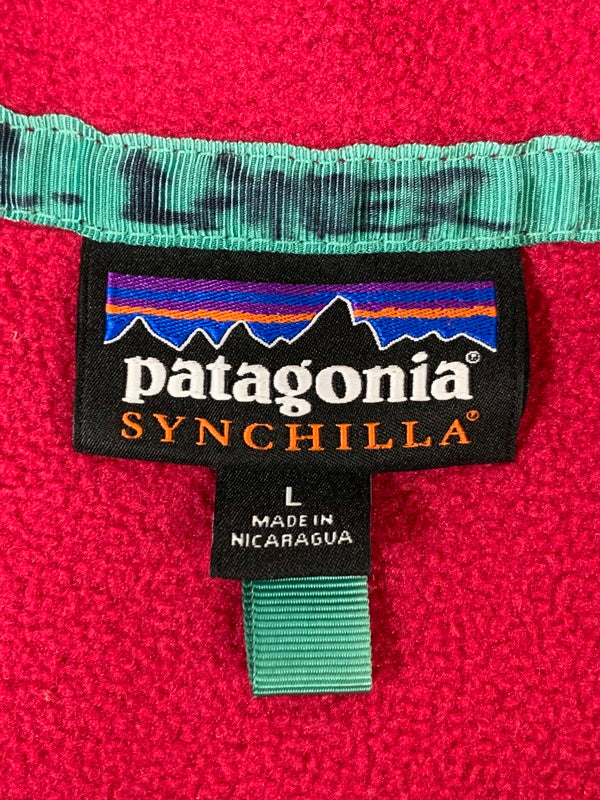 【中古品】【メンズ】 patagonia パタゴニア SYNCHILLA SNAP-T 25455 15年製 シンチラ スナップT プルオーバー トップス 144-260217-yn-09-min サイズ：WOMEN'S L カラー：ピンクレッド 万代Net店