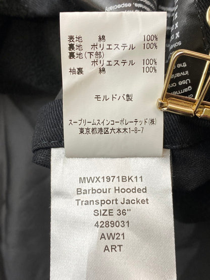 【中古品】【メンズ】 BARBOUR × KAPTAIN SUNSHINE BIG TRANSPORTER HOODY JACKET バブアー キャプテンサンシャイン ビッグ トランスポーター フーディー ジャケット アウター 144-260217-yn-24-min サイズ：36” カラー：ブラック 万代Net店
