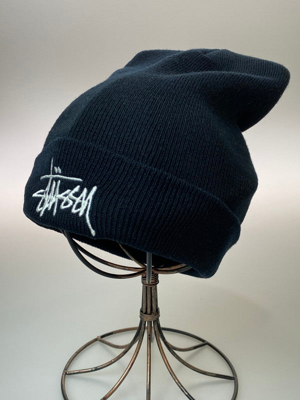 【中古品】【メンズ】 STUSSY ステューシー 90's BASIC LOGO BEANIE 90年代 ベーシックロゴ ビーニー 帽子 ニットキャップ 185-260222-kk-38-min サイズ：F カラー：ブラック 万代Net店
