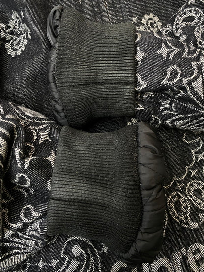 【中古品】【メンズ】 Supreme シュプリーム 25SS BANDANA JACQUARD DENIM HOODED WORK JACKET バンダナ ジャカード デニム フーディー ワーク ジャケット アウター 149-260222-SH-02-min サイズ：M カラー：ブラック 万代Net店