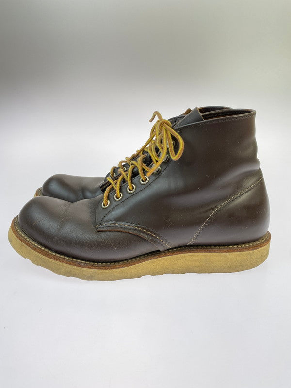 【中古品】【メンズ】 RED WING レッドウィング 刺繍羽タグ クラシックラウンド ショート ブーツ 靴 シューズ 164-260223-AS-4-min サイズ：7 1/2 カラー：ブラウン 万代Net店