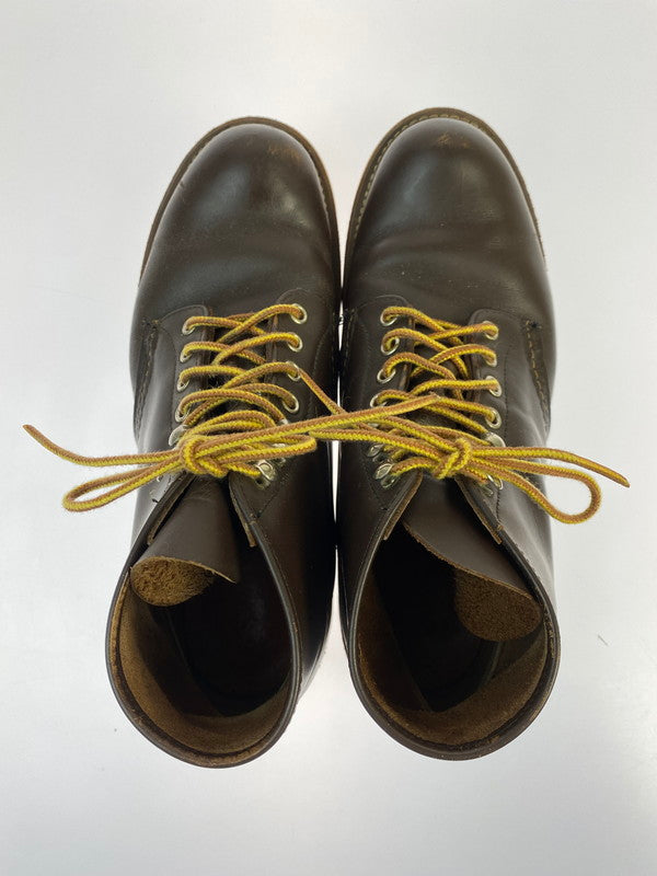 【中古品】【メンズ】 RED WING レッドウィング 刺繍羽タグ クラシックラウンド ショート ブーツ 靴 シューズ 164-260223-AS-4-min サイズ：7 1/2 カラー：ブラウン 万代Net店