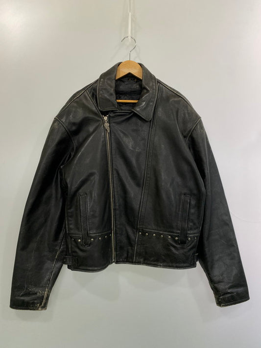 【中古品】【メンズ】 HARLEY DAVIDSON ハーレーダビッドソン LEATHER JACKET レザージャケット 本皮 アウター 145-260222-SH-09-min サイズ：XL カラー：ブラック 万代Net店