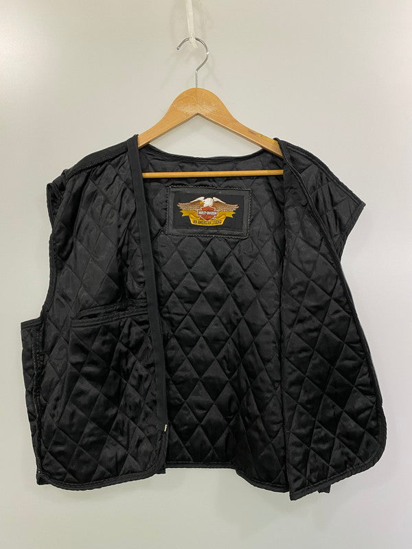 【中古品】【メンズ】 HARLEY DAVIDSON ハーレーダビッドソン LEATHER JACKET レザージャケット 本皮 アウター 145-260222-SH-09-min サイズ：XL カラー：ブラック 万代Net店