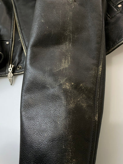 【中古品】【メンズ】 HARLEY DAVIDSON ハーレーダビッドソン LEATHER JACKET レザージャケット 本皮 アウター 145-260222-SH-09-min サイズ：XL カラー：ブラック 万代Net店