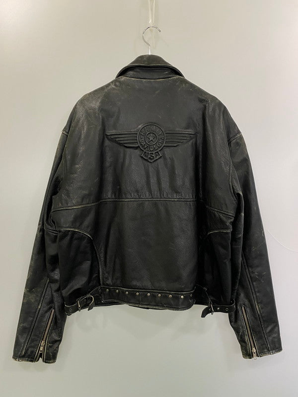 【中古品】【メンズ】 HARLEY DAVIDSON ハーレーダビッドソン LEATHER JACKET レザージャケット 本皮 アウター 145-260222-SH-09-min サイズ：XL カラー：ブラック 万代Net店