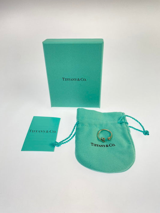 【中古品】【メンズ】 TIFFANY&Co. ティファニー ダイヤ1P ラビングハート ワイヤー リング 182-260307-SH-17-min 8号 万代Net店