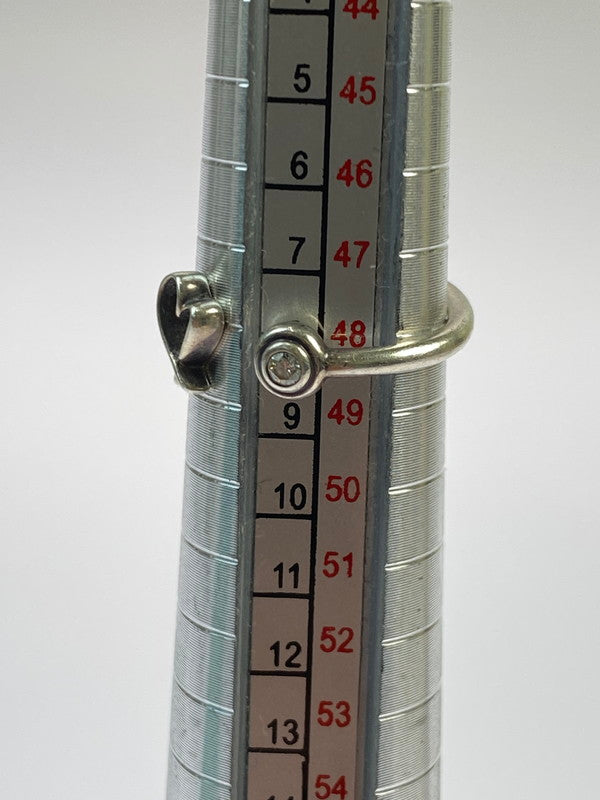 【現状渡し品】【レディース】 ダイヤ1P ラビングハート ワイヤー リング 182-260307-SH-17-min 8号 万代Net店