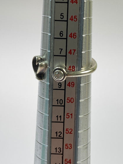 【現状渡し品】【レディース】 ダイヤ1P ラビングハート ワイヤー リング 182-260307-SH-17-min 8号 万代Net店