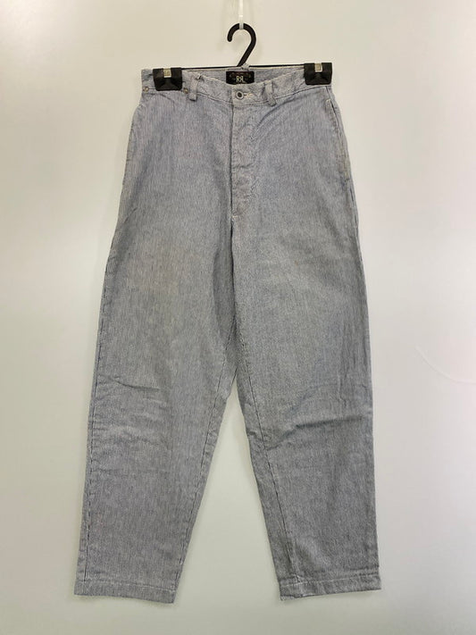【中古品】【メンズ】 RRL ダブルアールエル HICKORY STRIPE PANTS ヒッコリーストライプパンツ ボトムス 156-260225-AS-23-min サイズ：28/32 カラー：ネイビー/ホワイト 万代Net店