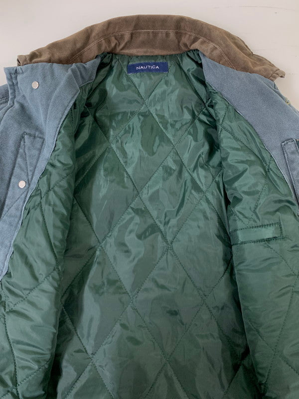 【中古品】【メンズ】 NAUTICA ノーティカ 253-1543 中綿クラッシュド ダックブルゾン アウター 147-260225-AS-2-min サイズ：M カラー：ブルーグレー/ブラウン 万代Net店