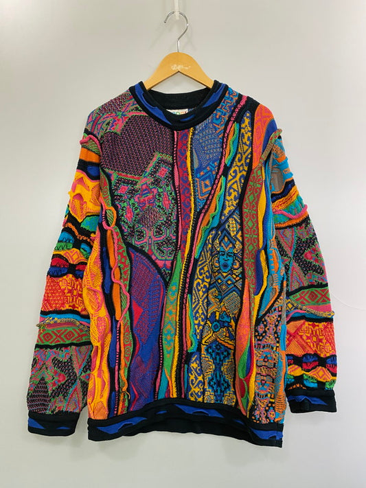 【中古品】【メンズ】 COOGI クージー PSYCHEDELIC 3D KNIT サイケデリック スリーディー ニット メンズ トップス コットン セーター 146-260227-em-41-min サイズ：L カラー：マルチカラー 万代Net店