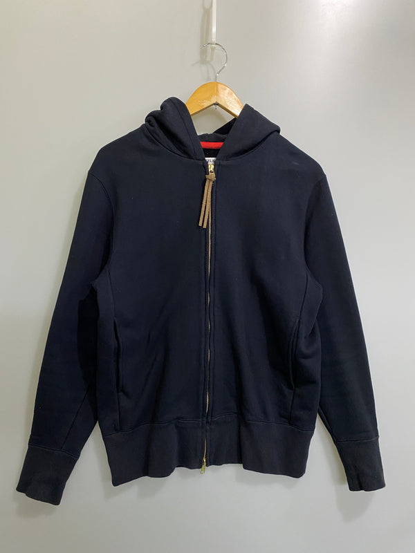 【中古品】【メンズ】 FACTELIER ファクトリエ ZIP UP HOODIE ジップアップフーディー パーカー トップス 140-260709-yn-07-min サイズ：L カラー：ブラック 万代Net店