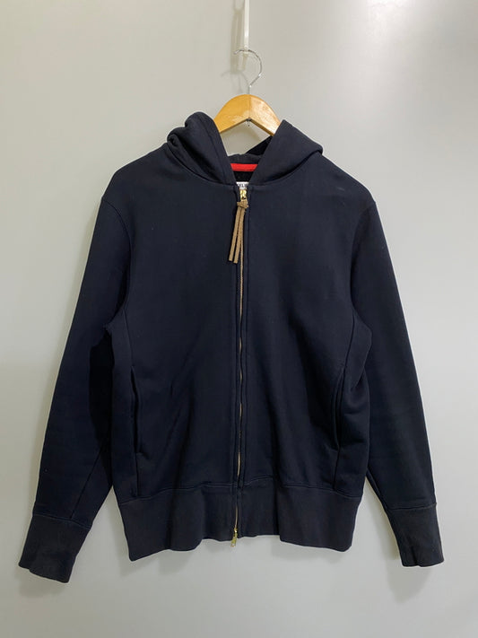 【中古品】【メンズ】 FACTELIER ファクトリエ ZIP UP HOODIE ジップアップフーディー パーカー トップス 140-260709-yn-07-min サイズ：L カラー：ブラック 万代Net店