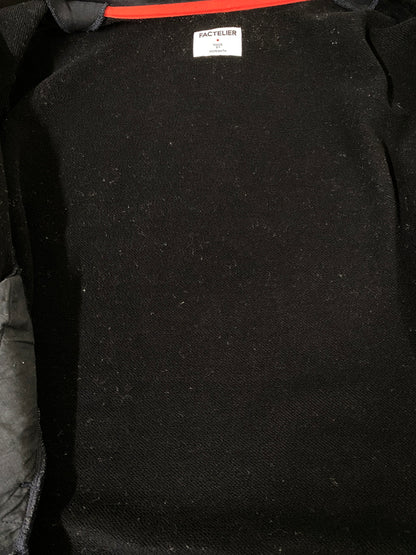 【中古品】【メンズ】 FACTELIER ファクトリエ ZIP UP HOODIE ジップアップフーディー パーカー トップス 140-260709-yn-07-min サイズ：L カラー：ブラック 万代Net店