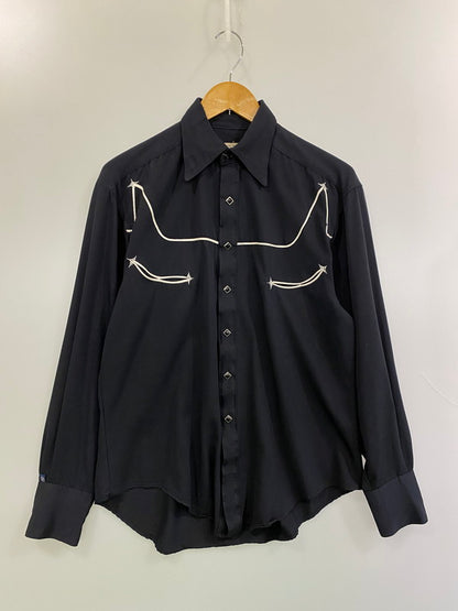 【中古品】【メンズ】 ROCK MOUNT ロックマウント 60-70'S ウエスタンシャツ ロングスリーブ 146-260305-AS-12-min サイズ：S カラー：ネイビー 万代Net店