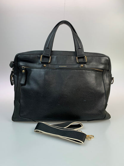 【中古品】【メンズ/レディース】 BURBERRY バーバリー 2WAY ALL LEATHER BAG オール レザー バッグ トートバッグ 革鞄 カバン 188-260303-em-24-min カラー：ブラック 万代Net店
