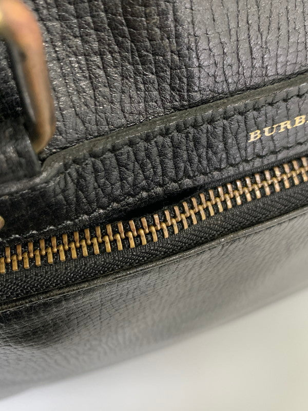 【中古品】【メンズ/レディース】 BURBERRY バーバリー 2WAY ALL LEATHER BAG オール レザー バッグ トートバッグ 革鞄 カバン 188-260303-em-24-min カラー：ブラック 万代Net店