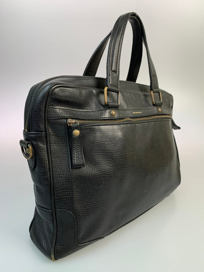 【中古品】【メンズ/レディース】 BURBERRY バーバリー 2WAY ALL LEATHER BAG オール レザー バッグ トートバッグ 革鞄 カバン 188-260303-em-24-min カラー：ブラック 万代Net店