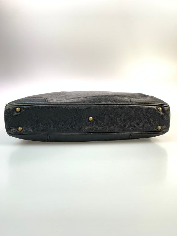 【中古品】【メンズ/レディース】 BURBERRY バーバリー 2WAY ALL LEATHER BAG オール レザー バッグ トートバッグ 革鞄 カバン 188-260303-em-24-min カラー：ブラック 万代Net店