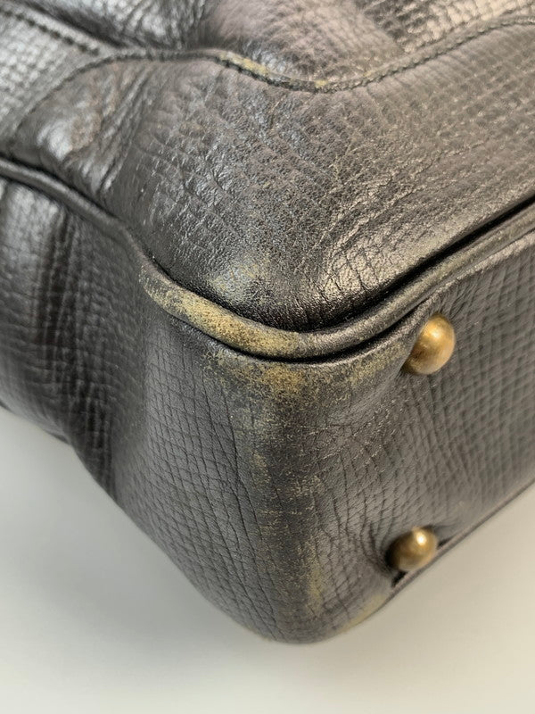 【中古品】【メンズ/レディース】 BURBERRY バーバリー 2WAY ALL LEATHER BAG オール レザー バッグ トートバッグ 革鞄 カバン 188-260303-em-24-min カラー：ブラック 万代Net店