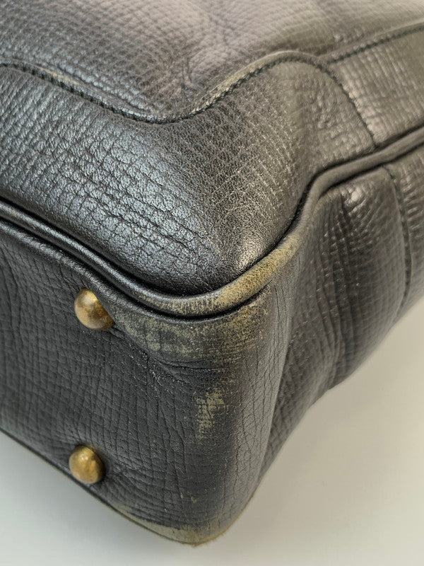 【中古品】【メンズ/レディース】 BURBERRY バーバリー 2WAY ALL LEATHER BAG オール レザー バッグ トートバッグ 革鞄 カバン 188-260303-em-24-min カラー：ブラック 万代Net店