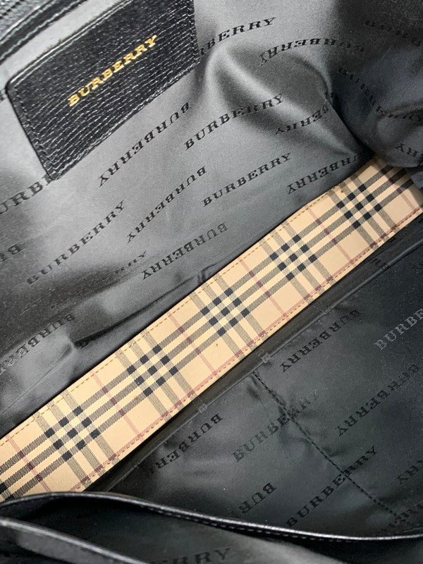 【中古品】【メンズ/レディース】 BURBERRY バーバリー 2WAY ALL LEATHER BAG オール レザー バッグ トートバッグ 革鞄 カバン 188-260303-em-24-min カラー：ブラック 万代Net店