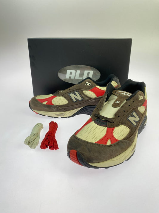 【未使用品】【メンズ】 AIME LEON DORE エメ レオン ドレ ×NEW BALANCE ニューバランス 991V1 靴 シューズ スニーカー 162-260225-AS-54-min サイズ：US11 カラー：ブラウン/ベージュ 万代Net店
