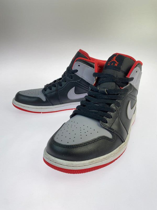 【中古品】【メンズ/レディース】 NIKE ナイキ AIR JORADN 1 MID 靴 シューズ スニーカー 160-260225-AS-48-min サイズ：26cm カラー：ブラック/グレイ/レッド 万代Net店