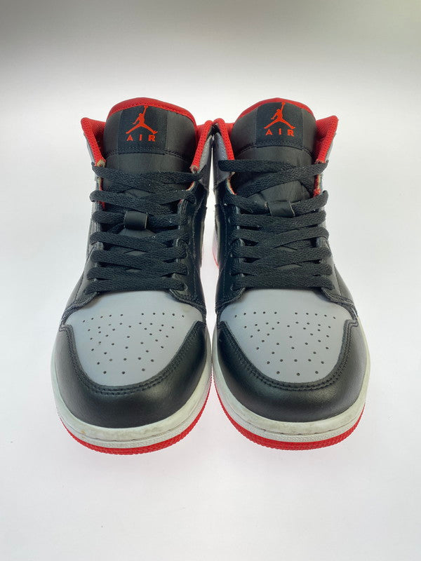 【中古品】【メンズ/レディース】 NIKE ナイキ AIR JORADN 1 MID 靴 シューズ スニーカー 160-260225-AS-48-min サイズ：26cm カラー：ブラック/グレイ/レッド 万代Net店