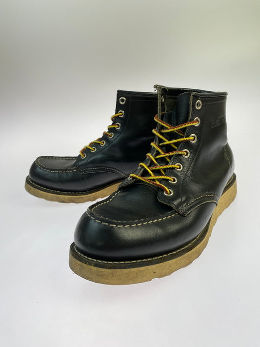 【中古品】【メンズ】 RED WING レッドウィング 90's IRISH SETTER CLASSIC MOC BOOTS 90年代 アイリッシュセッター クラシックモックブーツ 革靴 刺繍羽根タグ 164-260304-kk-21-min サイズ：7 1/2 E カラー：BLACK 万代Net店