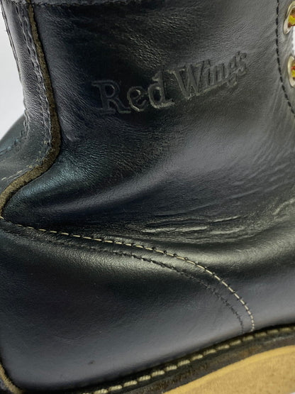 【中古品】【メンズ】 RED WING レッドウィング 90's IRISH SETTER CLASSIC MOC BOOTS 90年代 アイリッシュセッター クラシックモックブーツ 革靴 刺繍羽根タグ 164-260304-kk-21-min サイズ：7 1/2 E カラー：BLACK 万代Net店