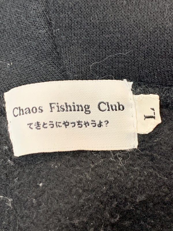 【中古品】【メンズ】 CHAOS FISHING CLUB カオス フィッシング クラブ LS LOGO HOODIE ロングスリーブ ロゴ フーディ メンズ パーカー 140-260709-hu-03-min サイズ：L カラー：ブラック 万代Net店