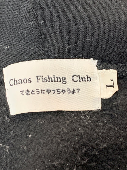 【中古品】【メンズ】 CHAOS FISHING CLUB カオス フィッシング クラブ LS LOGO HOODIE ロングスリーブ ロゴ フーディ メンズ パーカー 140-260709-hu-03-min サイズ：L カラー：ブラック 万代Net店