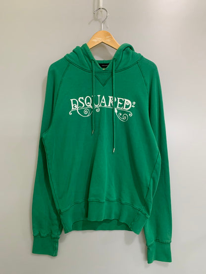 【中古品】【メンズ】 DSQUARED2 ディースクエアード LOGO HOODIE ロゴフーディー パーカー トップス 141-260228-SH-07-min サイズ：M カラー：グリーン 万代Net店
