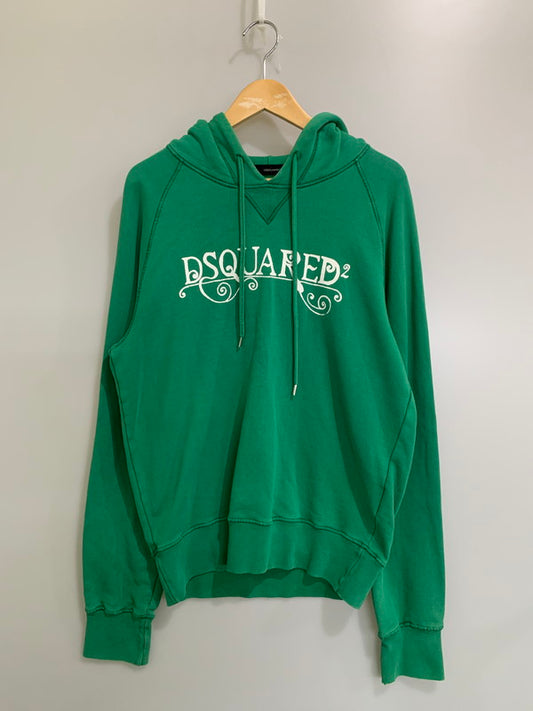 【中古品】【メンズ】 DSQUARED2 ディースクエアード LOGO HOODIE ロゴフーディー パーカー トップス 141-260228-SH-07-min サイズ：M カラー：グリーン 万代Net店