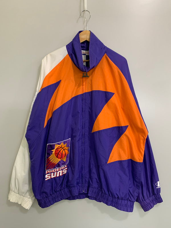 【中古品】【メンズ】 NBA 90S PHOENIX SSUNS NYLON ZIP JACKET ナイロンジップジャケット ライトアウター 146-260305-As-32-min サイズ：XL カラー：パープル/オレンジ/ホワイト 万代Net店