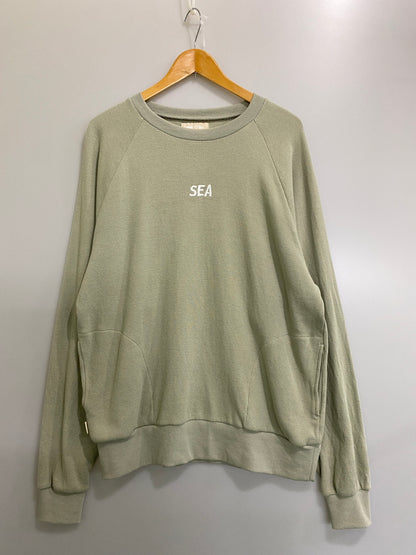 【中古品】【メンズ】 WIND AND SEA ウィンダンシー ES＿W＿RAGLAN CREW NECK WAFFLE SHIRT GREEN WDS－O－ESS メンズ クルーネック 長袖 142-260630-hu-26-min サイズ：XL カラー：ライトグリーン 万代Net店