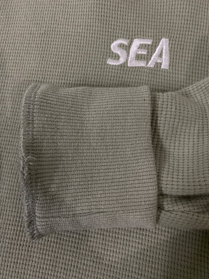 【中古品】【メンズ】 WIND AND SEA ウィンダンシー ES＿W＿RAGLAN CREW NECK WAFFLE SHIRT GREEN WDS－O－ESS メンズ クルーネック 長袖 142-260630-hu-26-min サイズ：XL カラー：ライトグリーン 万代Net店