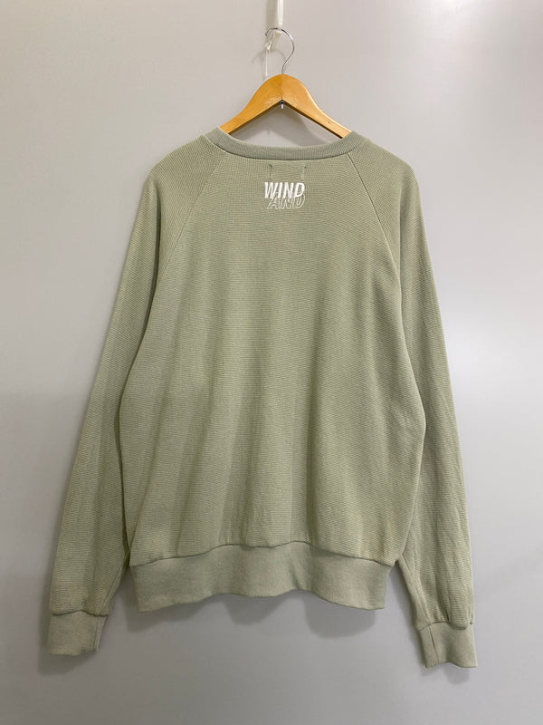 【中古品】【メンズ】 WIND AND SEA ウィンダンシー ES＿W＿RAGLAN CREW NECK WAFFLE SHIRT GREEN WDS－O－ESS メンズ クルーネック 長袖 142-260630-hu-26-min サイズ：XL カラー：ライトグリーン 万代Net店