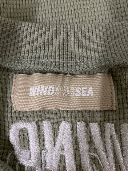 【中古品】【メンズ】 WIND AND SEA ウィンダンシー ES＿W＿RAGLAN CREW NECK WAFFLE SHIRT GREEN WDS－O－ESS メンズ クルーネック 長袖 142-260630-hu-26-min サイズ：XL カラー：ライトグリーン 万代Net店