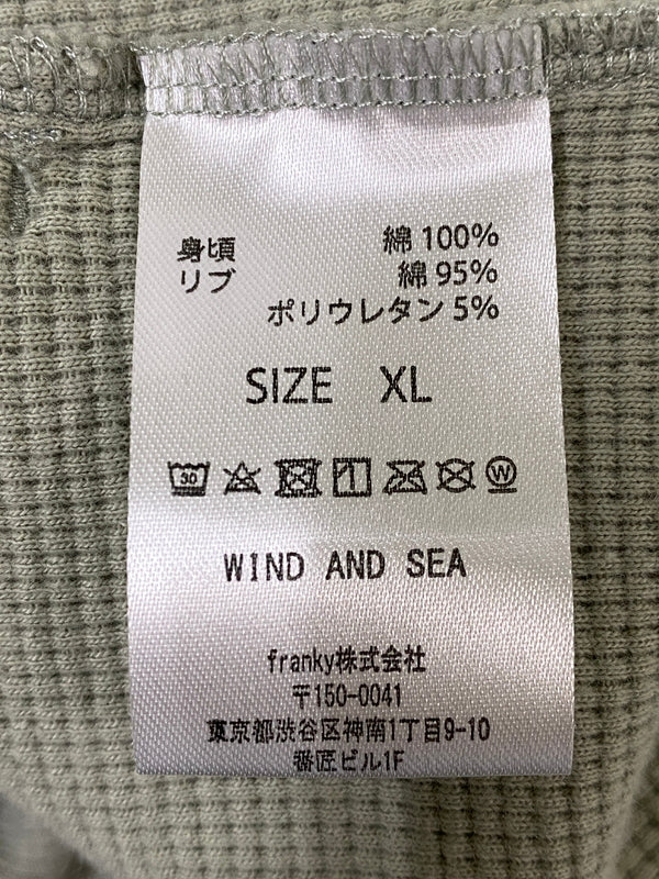 【中古品】【メンズ】 WIND AND SEA ウィンダンシー ES＿W＿RAGLAN CREW NECK WAFFLE SHIRT GREEN WDS－O－ESS メンズ クルーネック 長袖 142-260630-hu-26-min サイズ：XL カラー：ライトグリーン 万代Net店