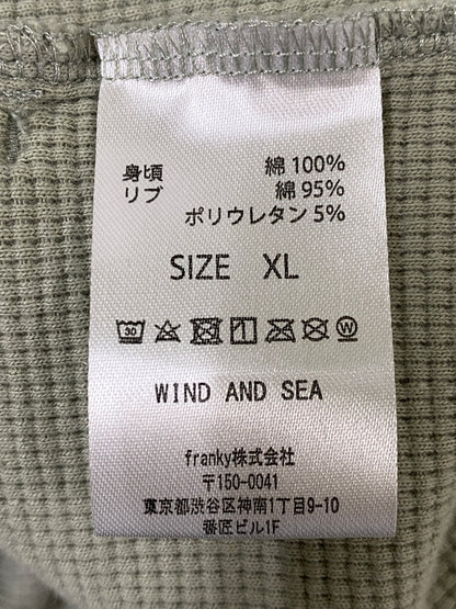 【中古品】【メンズ】 WIND AND SEA ウィンダンシー ES＿W＿RAGLAN CREW NECK WAFFLE SHIRT GREEN WDS－O－ESS メンズ クルーネック 長袖 142-260630-hu-26-min サイズ：XL カラー：ライトグリーン 万代Net店