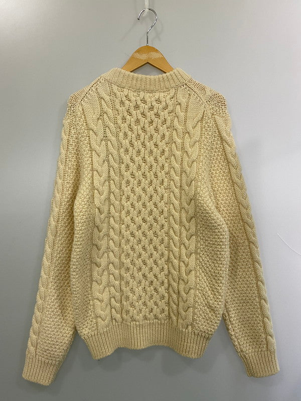 【中古品】【メンズ】 SAINT LAURENT サンローラン CABLE KNIT SWEATER ケーブルニットセーター アランセーター メンズ トップス ニット 141-260227-em-27-min サイズ：L カラー：アイボリー 万代Net店