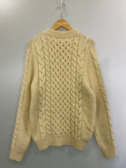 【中古品】【メンズ】 SAINT LAURENT サンローラン CABLE KNIT SWEATER ケーブルニットセーター アランセーター メンズ トップス ニット 141-260227-em-27-min サイズ：L カラー：アイボリー 万代Net店